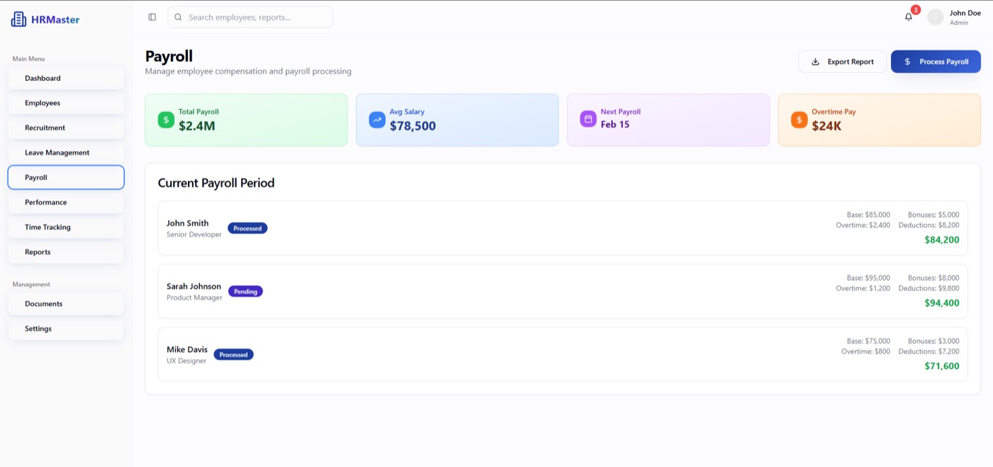 HRMaster payroll