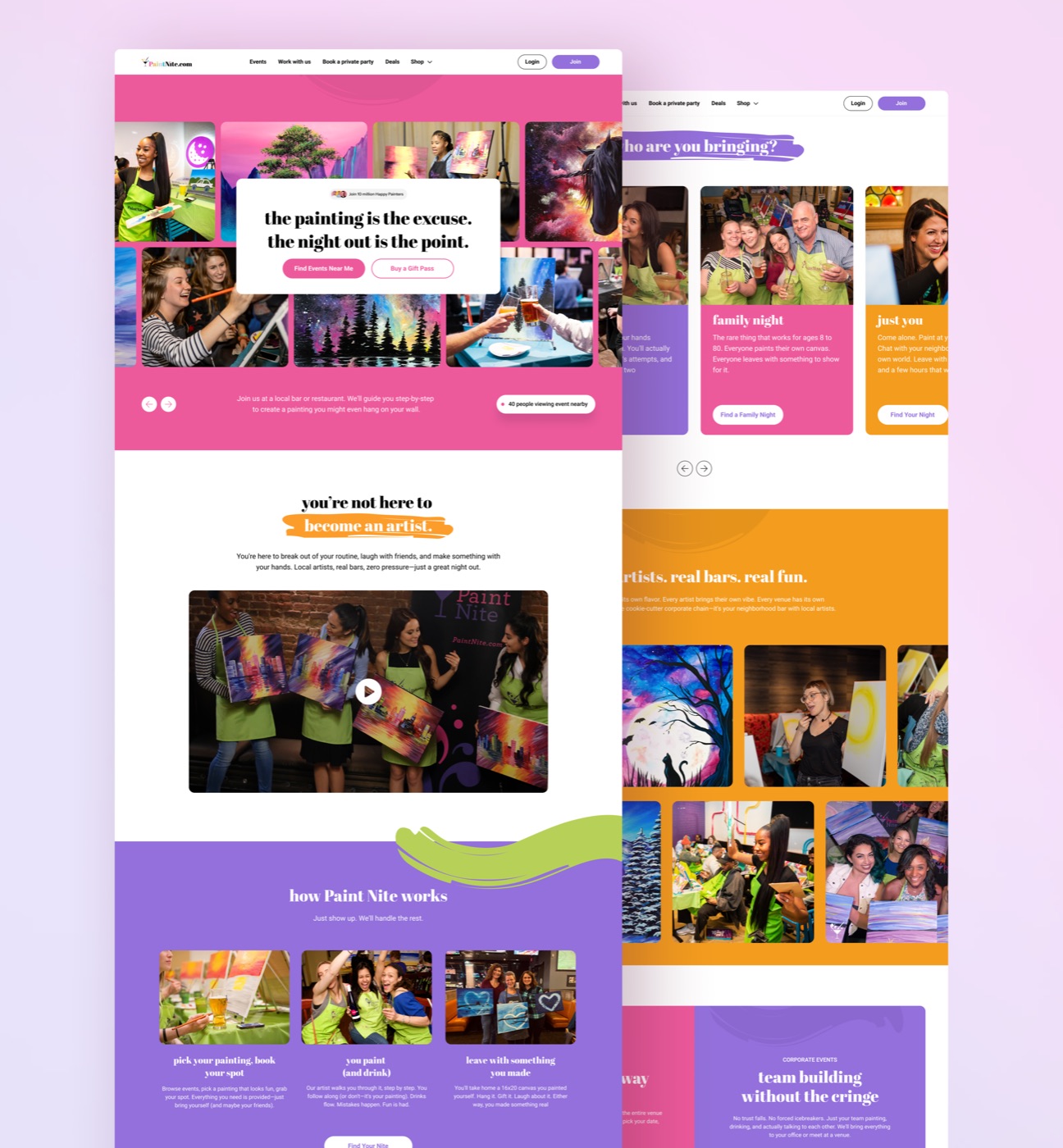 PaintNite landing page