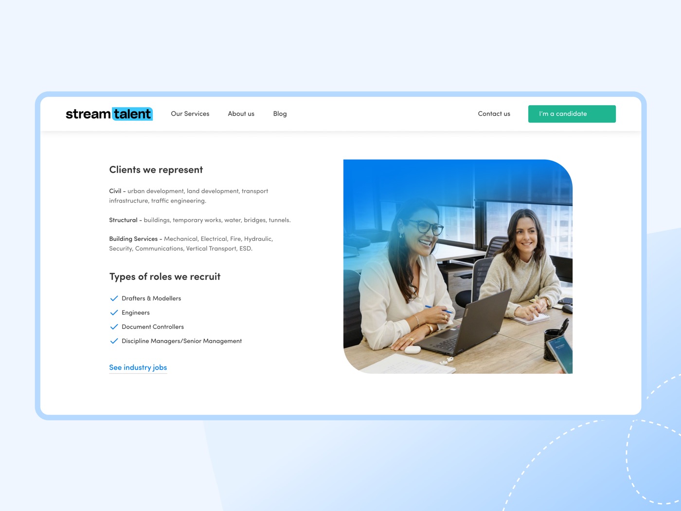 Stream Talent clients and industries