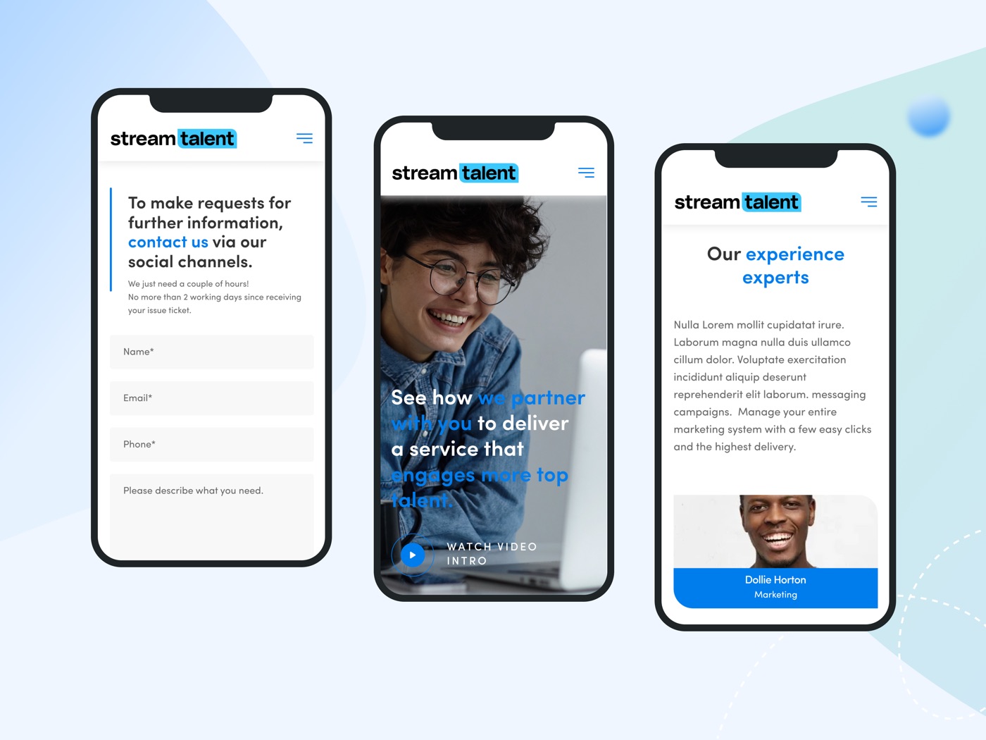 Stream Talent mobile — employer and candidate flows