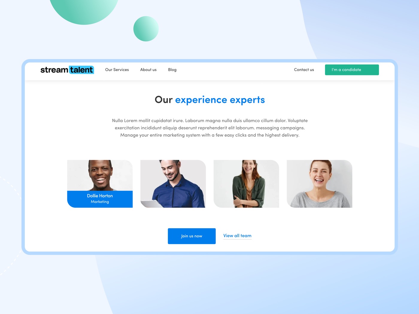 Stream Talent team — experience experts